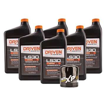 Driven Racing Oil LS30 5w-30 Synthetic Oil Change Kit for GM Gen IV Engines 2007-Present (6 Quarts) Wix Filter 57060XP