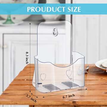 Chinco 10 Pieces 6 x 8 Inches Acrylic Brochure Holder Bulk, Clear Literature Holder Plastic Flyer Display Stand for Pamphlet Vendors Magazine Document Booklet Menu Trifold Wedding Party