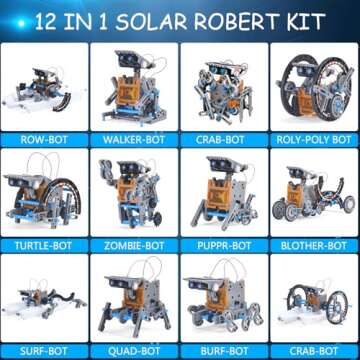 12-in-1 Solar Robot Kit for Kids Ages 8-15 | STEM Learning