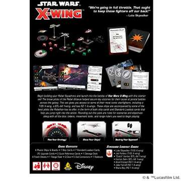 Star Wars X-Wing 2nd Edition Miniatures Game Rebel Alliance SQUADRON STARTER PACK - Strategy Game for Adults and Kids, Ages 14+, 2 Players, 45 Minute Playtime, Made by Atomic Mass Games