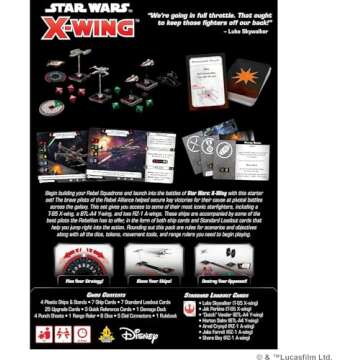 Star Wars X-Wing 2nd Edition Miniatures Game Rebel Alliance SQUADRON STARTER PACK - Strategy Game for Adults and Kids, Ages 14+, 2 Players, 45 Minute Playtime, Made by Atomic Mass Games