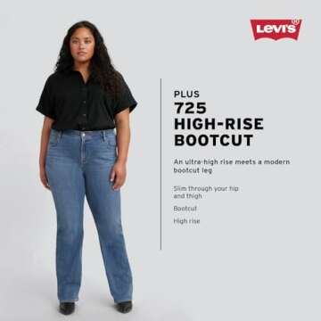 Levi's Women's Size 725 High Rise Bootcut Jeans (Also Available in Plus), (New) Accent of Azalea