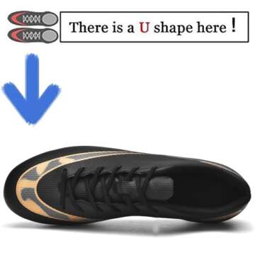 Aiqzsh Mens Soccer Athletic Shoes Football Shoes Professional Spikes Breathable for Outdoor Sports Running/Competition Black