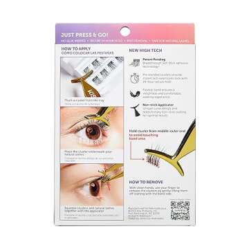 KISS imPRESS Falsies False Eyelashes, Lash Clusters, 'Voluminous', 14 mm, Includes 20 Clusters, 1 applicator, Contact Lens Friendly, Easy to Apply, Reusable Strip Lashes