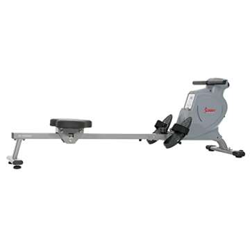 Sunny Health & Fitness Silent Magnetic Rowing Machine with 16 Level Magnetic Resistance – Magnetic Home Rower Designed for Low-Impact Full-Body Workouts and Users up to 220 LB - SF-RW5987