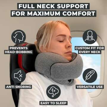 FlyHugz™ Neck Travel Pillow - Compact Memory Foam Support for Travel Comfort