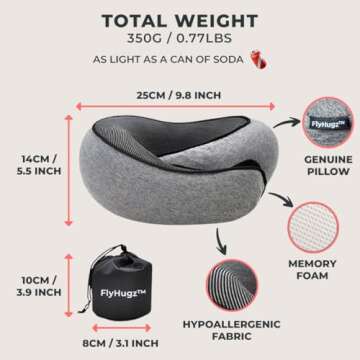 FlyHugz™ Memory Foam Travel Neck Pillow