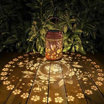 Tepaken Solar Lanterns Outdoor Waterproof Hummingbird Garden Decor Christmas Gifts for Women Mom Grandma Hanging Solar Lights Metal Solar Decoration Outside for Yard, Patio,Backyard,Porch