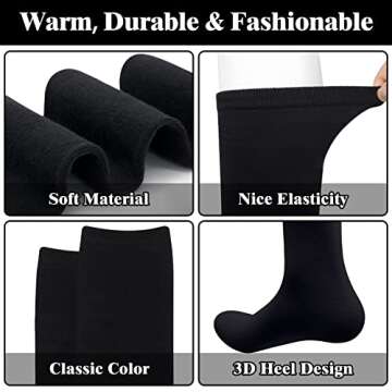 Black Knee High Socks Knee Socks for Women Knee High Black Socks Long Black Socks for Women Black Knee Socks High Socks