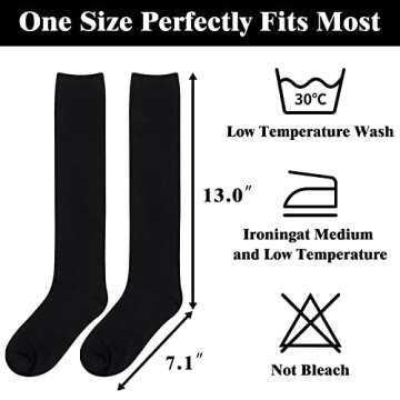 Black Knee High Socks Knee Socks for Women Knee High Black Socks Long Black Socks for Women Black Knee Socks High Socks