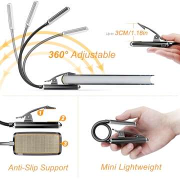 Gritin LED Book Light for Bed Reading and Studying