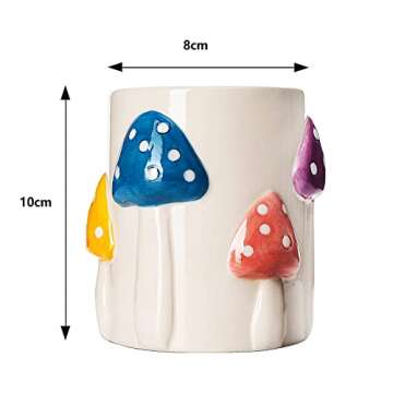 GUTE Colorful Mushrooms Planters Cute Rainbow Planter with Drainage, Vintage Retro Flower Plant Pots for Plants, Eclectic Succulent Gardening Pot for Boho Modern Home Décor Vintage Retro Flower Pot