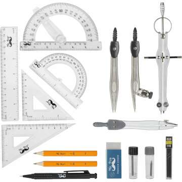 Mr. Pen Geometry Set - 15 Essential Tools for Precision Planning