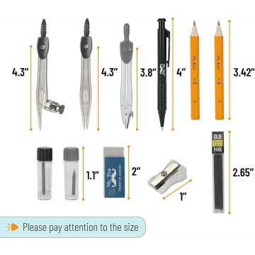 Mr. Pen 15 Piece Geometry Set for Students