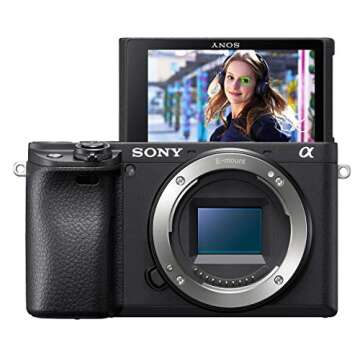 Sony Alpha a6400 Mirrorless Camera: Compact APS-C Interchangeable Lens Digital Camera with Real-Time Eye Auto Focus, 4K Video & Flip Up Touchscreen - E Mount Compatible Cameras - ILCE-6400/B Body