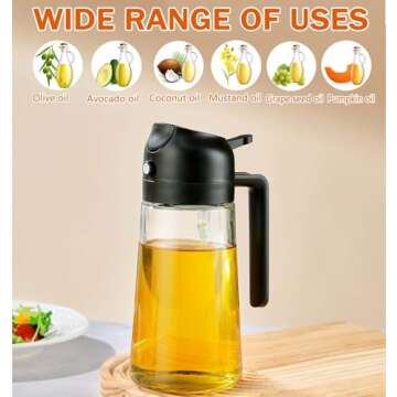 JULEHUI 16oz Oil Sprayer - 2 Pack for Cooking