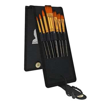 LorDac Arts Paint Brush Set, 7 Artist Brushes for Painting with Acrylic, Gouache, Oil and Watercolor. Professional Art Quality on Canvas, Wood, Face and Models. includes Carrying Case Travel Kit