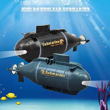 Jujuism Mini Remote Control Nuclear Submarine RC Race Boat Ship High Speed Waterproof Diving in Pools Lake Ponds, Best Gift for Kids Boys(Blue)