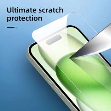 NEW'C Screen & Camera Lens Protectors for iPhone 15