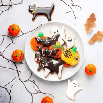 Halloween Cookie Cutters Set - 12 Pieces Stainless Steel Halloween Cookie Cutters Shape,Pumpkin, Ghost, Bat and Cat Cookie Cutter Shapes for Halloween Food Party Decorations