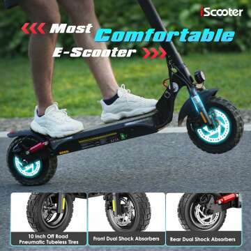 iScooter 800W Electric Scooter - 25MPH, 25 Mile Range