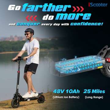 iScooter 800W Electric Scooter - 25MPH, 25 Mile Range