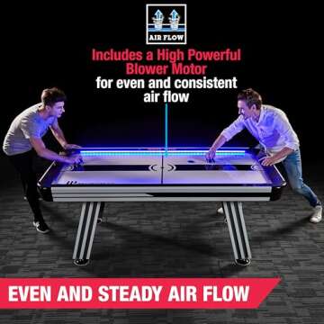 MD Sports 7' Arcade Air Powered Hockey Table With Pusher and Puck Set