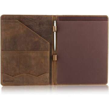 Professional Leather Portfolio Organizer for Men & Women