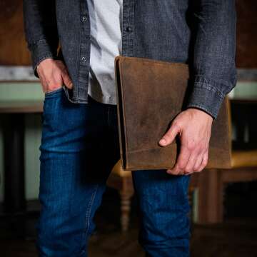 Professional Leather Portfolio Organizer for Men & Women