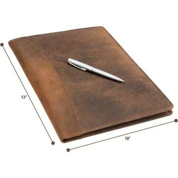 Professional Leather Portfolio Organizer for Men & Women