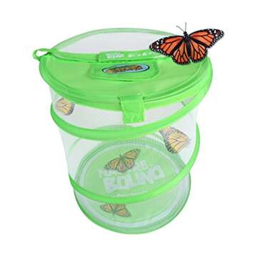 Nature Bound Butterfly Growing Kit - Live Caterpillar to Butterfly Project for Kids - Includes Voucher for Caterpillars, Green Pop-Up Enclosure, and STEM Learning Guide (Original Design)