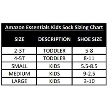 Amazon Essentials Unisex Kids' Cotton Crew Socks, 10 Pairs, Black, Small