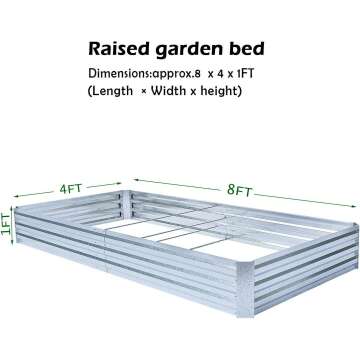 Metal Raised Garden Bed 8x4 for Vegetables