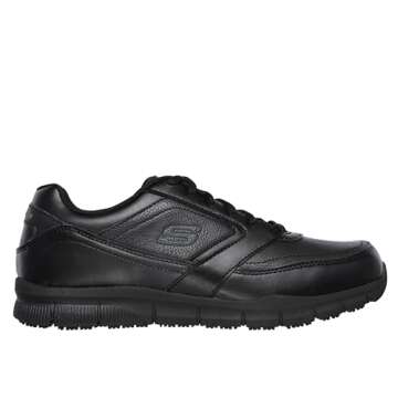 Skechers Men's Nampa Food Service Shoe, Black, 13