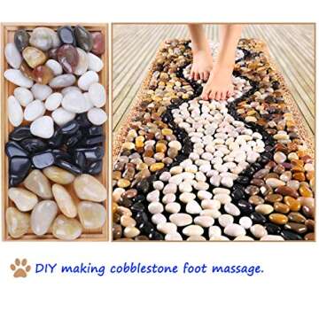 River Rock,Aquarium Pebbles,2.2lb,Decorative Stones Pebbles,Natural Polished Mixed Color Stones -Use in Glassware,Aquariums for Aquariums, Landscaping, Vase Fillers,Terrarium Plants Garden Pebbles