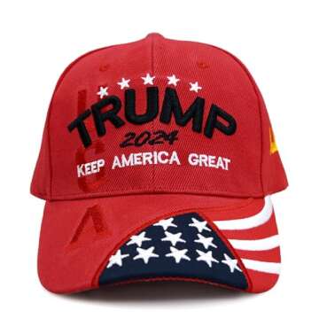 Trump 2024 Hat Make America Great Again Cap Donald Trump Take America Back MAGA USA Adjustable Baseball Hat (Keep America Great Red 1.0)