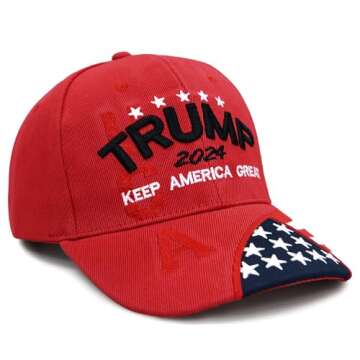 Trump 2024 Hat Make America Great Again Cap Donald Trump Take America Back MAGA USA Adjustable Baseball Hat (Keep America Great Red 1.0)