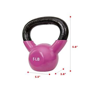 Sunny Health & Fitness Sunny Vinyl Coated Kettlebell (5-Pound)