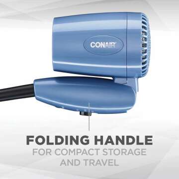 Conair Travel Hair Dryer: Compact Dual Voltage 1600W