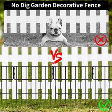 25 Pack Animal Barrier Fence, 1.52in Spike Spacing No Dig Fence 27ft(L) x 17inch(H) Rustproof Metal Defense Fence Border, Dog Rabbits Blocker Fence for Outdoor Yard, with Cable Ties and Cutting Plier