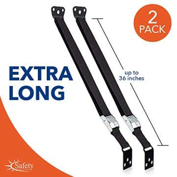 Safety Innovations Heavy Duty TV and Furniture Straps - Baby Proofing Anti Tip Straps for Child and Baby Safety - Expert Designed Strap Anchors Furniture to Walls to Prevent Tip-Overs 2Pk (Black)