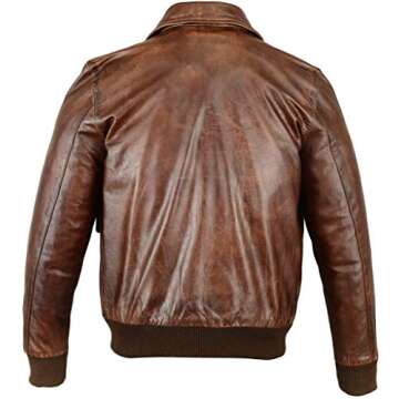 FIVESTAR LEATHER Men's Air Force A-2 Leather Flight Bomber Jacket - Brown (M)