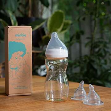 Minbie 6 Months + Breastfeeding Baby Bottle - Anti Colic & Reflux, BPA Free PPSU