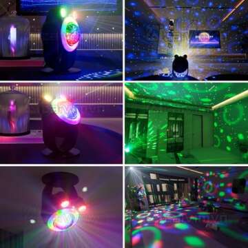 Party Lights DJ Disco Light Disco Ball Lights with Star Projector Sound Activated Strobe for Parties, Bar, Birthday, Wedding, DJ, Pub, Holiday, Event Live Show, Christmas, Living Room, Decorations