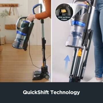 Eureka QuickShift Upright Home OmniVerse Vacuum Cleaner with Large Dust Cup, Advanced Anti-Tangle Technology and HEPA Filter, NEU801BL with Motorized Pet & Stair Tool, Blue