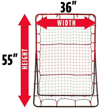 Franklin Sports Baseball Pitching Target and Rebounder Net - 2-in-1 Switch Hitter Pitch Trainer + Pitchback Net - Pitching Target with Hitter + Strikezone, Red