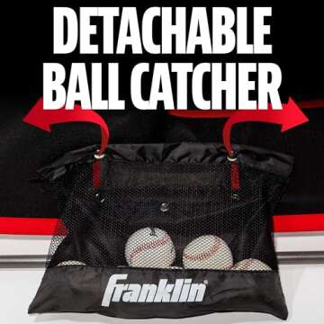 Franklin Sports Baseball Pitching Target and Rebounder Net - 2-in-1 Switch Hitter Pitch Trainer + Pitchback Net - Pitching Target with Hitter + Strikezone, Red