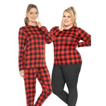 Women's Oh So Soft Long Sleeve Top in Red Buffalo Plaid - Small Size