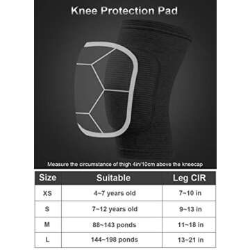 SUJAYU Knee Pads for Women, Dance Knee Pads Wrestling Knee Pads Basketball Knee Pads Volleyball Knee Pads for Women, Knee Protector Soft Knee Pads for Work (Black, M)