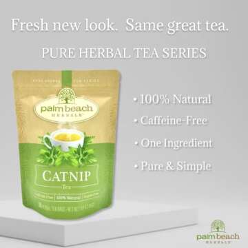 Palm Beach Medicinal Herbs Catnip Tea - Pure Herbal Tea Series by Palm Beach Herbals (30ct) [Packaging May Vary]